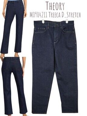 Theory Women's Treeca D_Stretch Denim Jeans M0904211 ankle Crop straight leg 27
